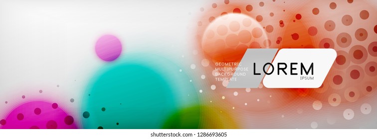 Resumo do plano de fundo - forma de círculo de cor pontilhada borrada, bolhas techno, ilustração vetorial
