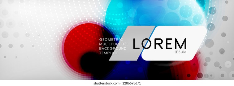 Background abstract - blurred dotted color circle shape, techno bubbles, vector illustration