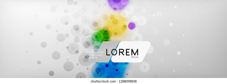 Background abstract - blurred dotted color circle shape, techno bubbles, vector illustration