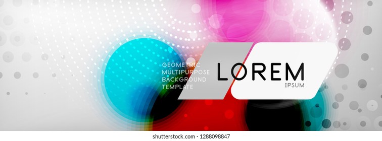 Background abstract - blurred dotted color circle shape, techno bubbles, vector illustration