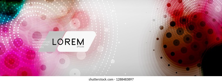 Background abstract - blurred dotted color circle shape, techno bubbles, vector illustration