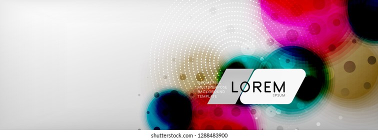 Background abstract - blurred dotted color circle shape, techno bubbles, vector illustration