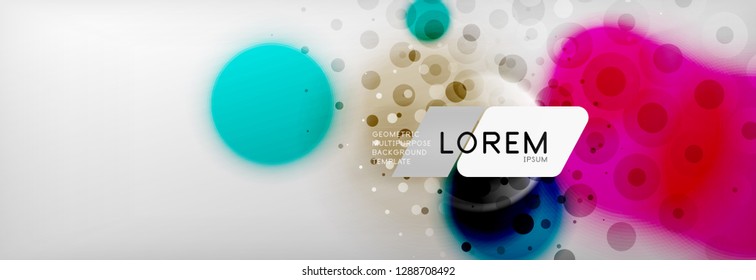 Resumen de fondo - forma de círculo de color con puntos borrosos, burbujas tecno, ilustración vectorial
