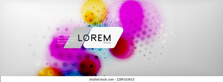 Background abstract - blurred dotted color circle shape, techno bubbles, vector illustration