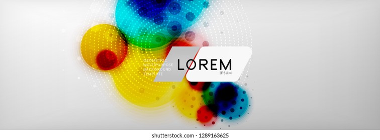 Background abstract - blurred dotted color circle shape, techno bubbles, vector illustration