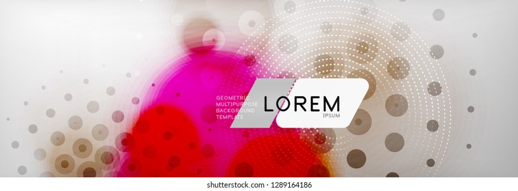 Resumen de fondo - forma de círculo de color con puntos borrosos, burbujas tecno, ilustración vectorial
