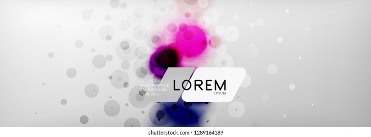 Background abstract - blurred dotted color circle shape, techno bubbles, vector illustration