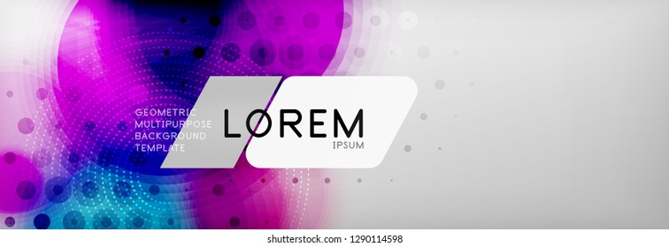Resumen de fondo - forma de círculo de color con puntos borrosos, burbujas tecno, ilustración vectorial