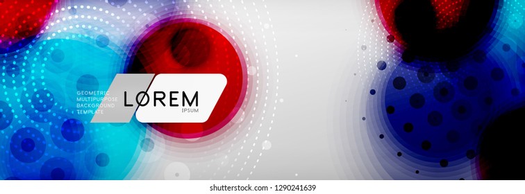 Background abstract - blurred dotted color circle shape, techno bubbles, vector illustration