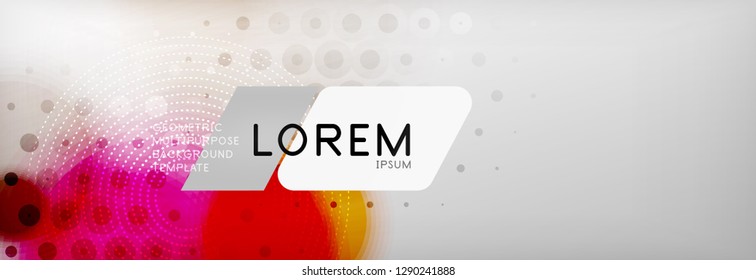 Abreviado de fondo: forma de círculo de color de puntos borrosa, burbujas tecno, ilustración vectorial