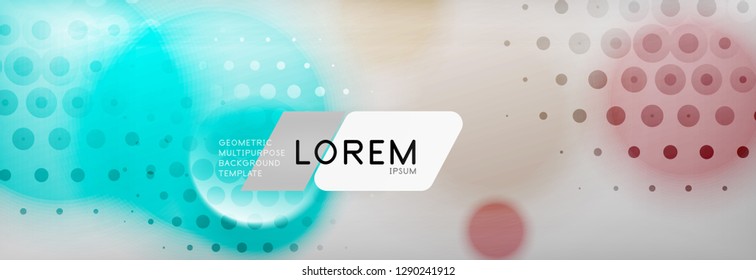 Resumen de fondo - forma de círculo de color con puntos borrosos, burbujas tecno, ilustración vectorial