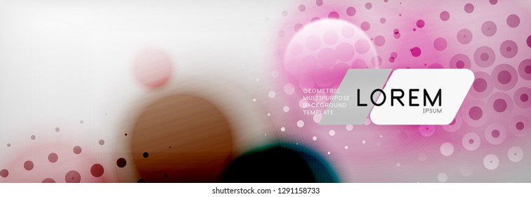 Background abstract - blurred dotted color circle shape, techno bubbles, vector illustration