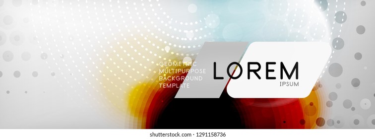 Resumen de fondo - forma de círculo de color con puntos borrosos, burbujas tecno, ilustración vectorial