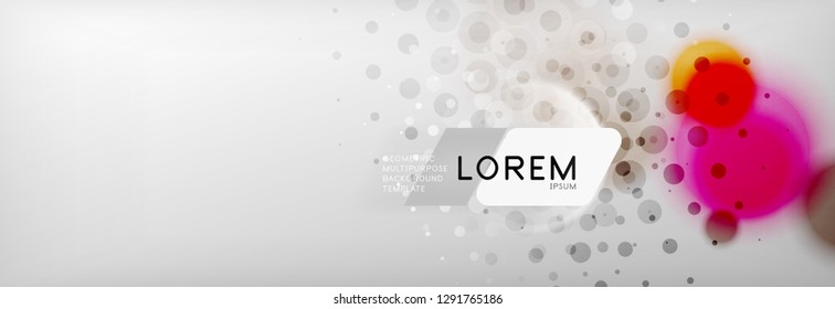 Resumen de fondo - forma de círculo de color con puntos borrosos, burbujas tecno, ilustración vectorial