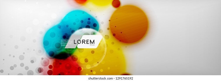 Resumen de fondo - forma de círculo de color con puntos borrosos, burbujas tecno, ilustración vectorial