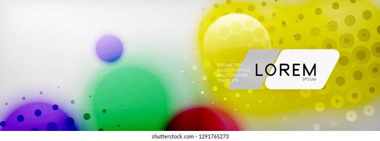 Resumen de fondo - forma de círculo de color con puntos borrosos, burbujas tecno, ilustración vectorial