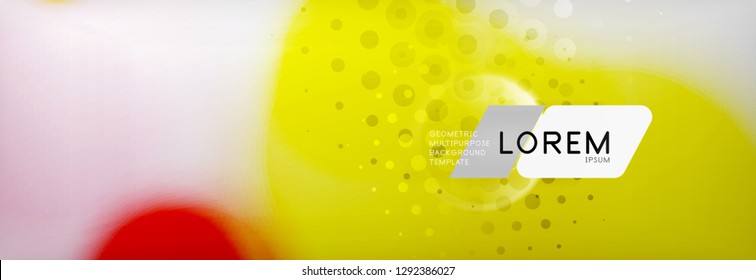 Resumen de fondo - forma de círculo de color con puntos borrosos, burbujas tecno, ilustración vectorial