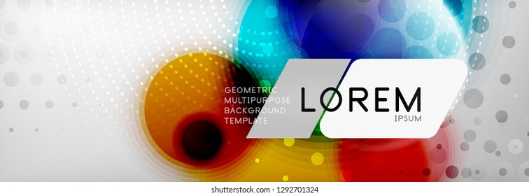 Background abstract - blurred dotted color circle shape, techno bubbles, vector illustration