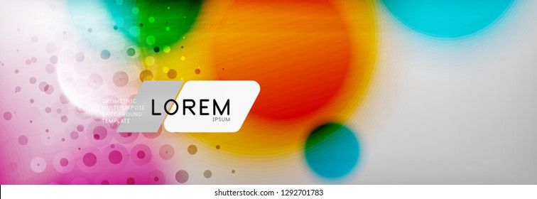 Background abstract - blurred dotted color circle shape, techno bubbles, vector illustration