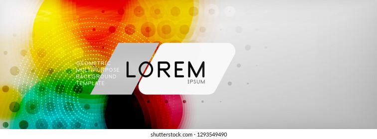 Resumen de fondo - forma de círculo de color con puntos borrosos, burbujas tecno, ilustración vectorial