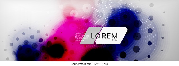 Background abstract - blurred dotted color circle shape, techno bubbles, vector illustration
