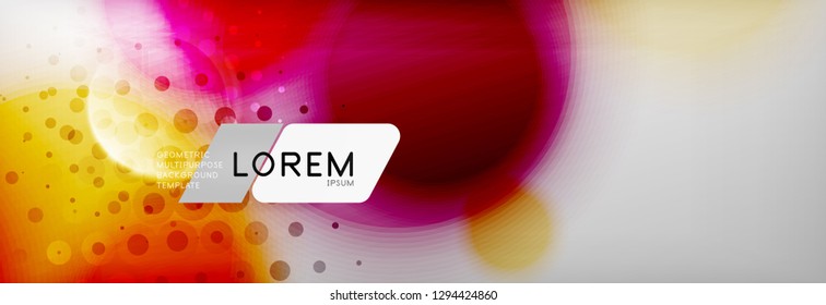 Resumen de fondo - forma de círculo de color con puntos borrosos, burbujas tecno, ilustración vectorial