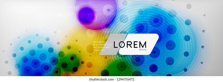 Background abstract - blurred dotted color circle shape, techno bubbles, vector illustration