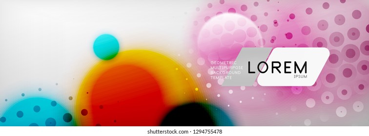 Background abstract - blurred dotted color circle shape, techno bubbles, vector illustration