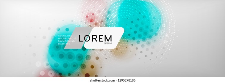Background abstract - blurred dotted color circle shape, techno bubbles, vector illustration