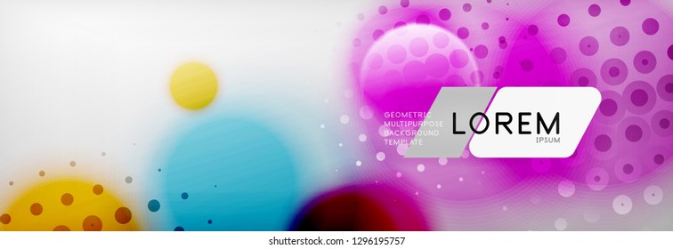 Background abstract - blurred dotted color circle shape, techno bubbles, vector illustration