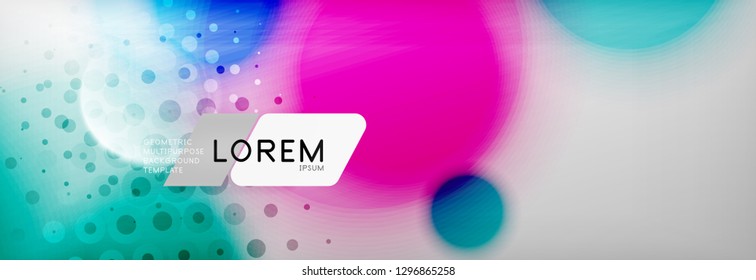 Background abstract - blurred dotted color circle shape, techno bubbles, vector illustration