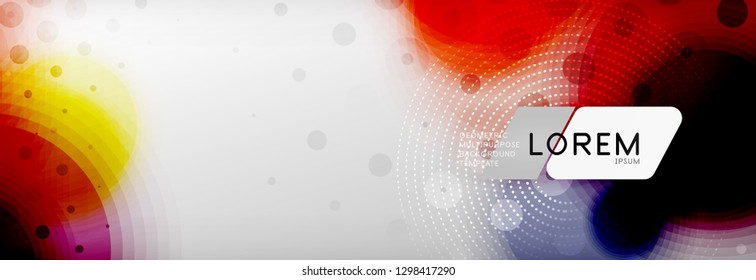 Resumen de fondo - forma de círculo de color con puntos borrosos, burbujas tecno, ilustración vectorial