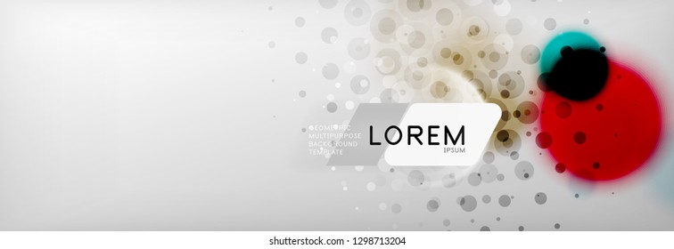 Background abstract - blurred dotted color circle shape, techno bubbles, vector illustration