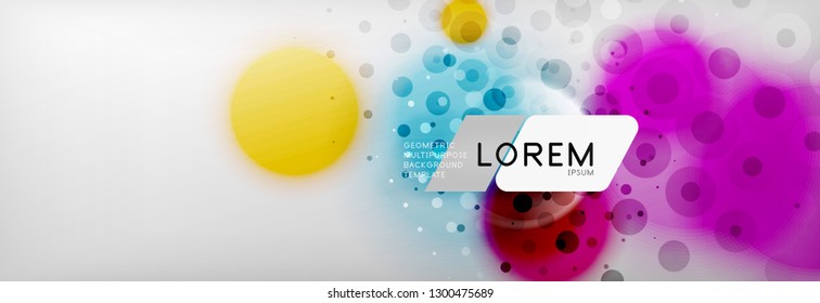 Background abstract - blurred dotted color circle shape, techno bubbles, vector illustration