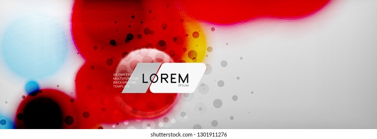 Resumen de fondo - forma de círculo de color con puntos borrosos, burbujas tecno, ilustración vectorial