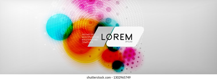 Background abstract - blurred dotted color circle shape, techno bubbles, vector illustration