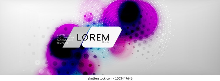 Background abstract - blurred dotted color circle shape, techno bubbles, vector illustration