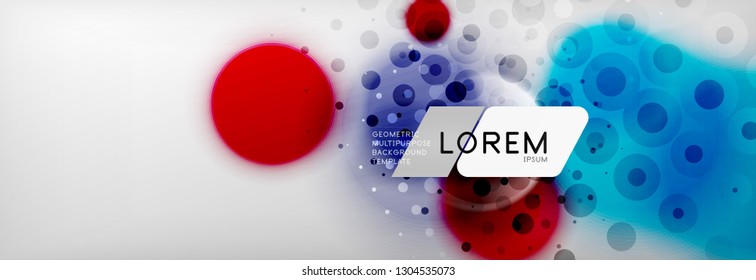 Resumen de fondo - forma de círculo de color con puntos borrosos, burbujas tecno, ilustración vectorial