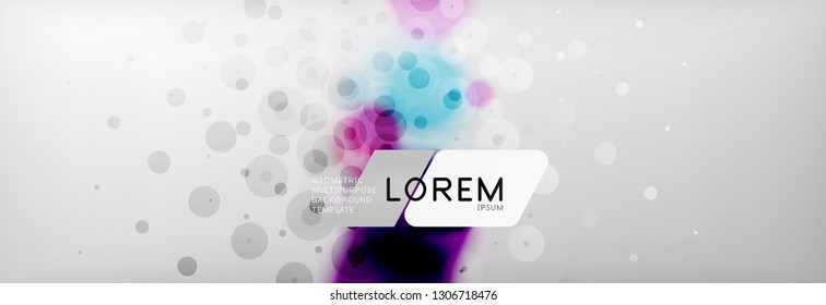 Background abstract - blurred dotted color circle shape, techno bubbles, vector illustration