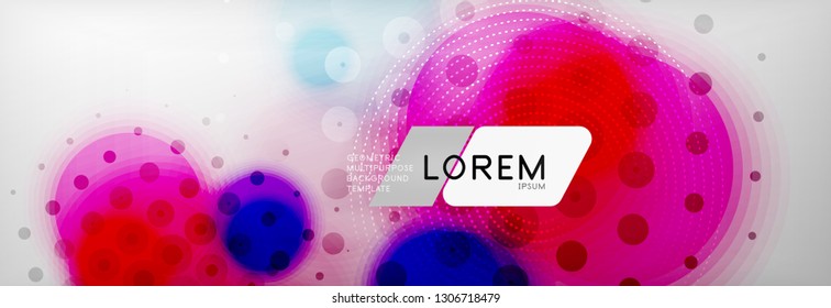 Background abstract - blurred dotted color circle shape, techno bubbles, vector illustration