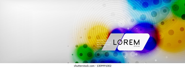 Background abstract - blurred dotted color circle shape, techno bubbles, vector illustration