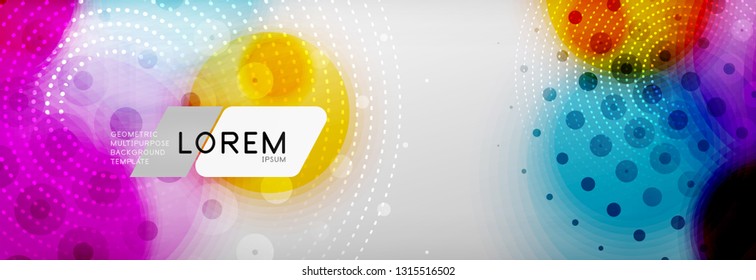 Background abstract - blurred dotted color circle shape, techno bubbles, vector illustration