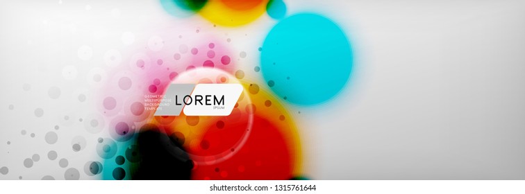 Background abstract - blurred dotted color circle shape, techno bubbles, vector illustration
