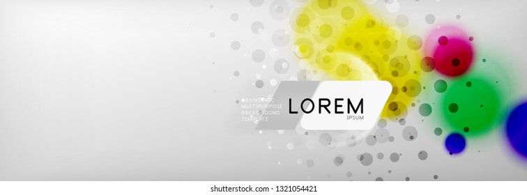 Background abstract - blurred dotted color circle shape, techno bubbles, vector illustration