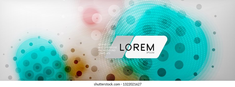 Background abstract - blurred dotted color circle shape, techno bubbles, vector illustration