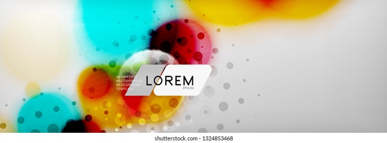 Background abstract - blurred dotted color circle shape, techno bubbles, vector illustration