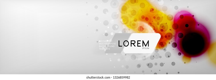 Resumen de fondo - forma de círculo de color con puntos borrosos, burbujas tecno, ilustración vectorial
