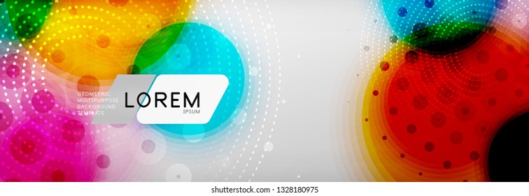Background abstract - blurred dotted color circle shape, techno bubbles, vector illustration