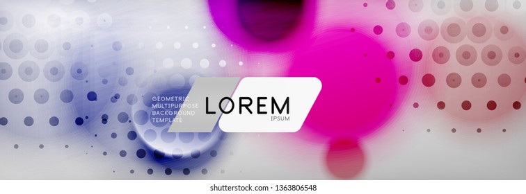 Background abstract - blurred dotted color circle shape, techno bubbles, vector illustration