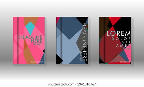 Background of abstract book cover layout. For brochures, magazines, vector templates, etc. Modern designs form geometric patterns in EPS 10